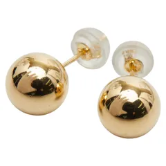 ボール型 ピアス 丸 球 K18YG イエローゴールド レディース【1-0248425】