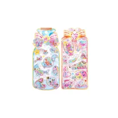 KRGNPLE 2 枚入り 水シール ウォーター ぷっくり シャカシャカ ぷくぷく 水入ってる 3D 立体 精巧な柄 シール帳用装飾 DIY クリエイティブ ファッション 個性的 かわいい ギフト（セット 170） 0