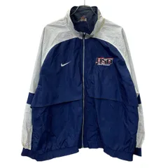 NIKE ナイロンジャケット マルチカラー ネイビー ホワイト ナイキ ジップアップ スポーティ ソフトボール 内側メッシュ加工 秋物 a712-6888