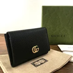 62 送料込み！ 未使用品 GUCCI コンパクトウォレット 644407 ブラック GGマーモント 箱付き