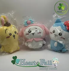ちいかわ × サンリオ　ぬいぐるみS　3種 コンプリート 御三方　ちいかわ　ハチワレ　うさぎ　プルヤ