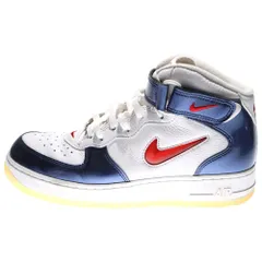 NIKE (ナイキ) AIR FORCE 1 MID QS エアフォース1 ミッドカットスニーカー ホワイト/ネイビー US9.5/27.5cm DH5623-101
