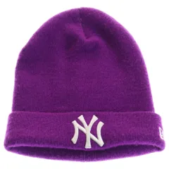 NEW ERA (ニューエラ) NY ロゴ刺繍 ビーニー ニット帽 パープル