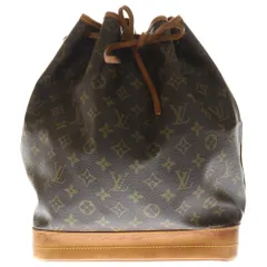 LOUIS VUITTON (ルイヴィトン) モノグラム ノエ ショルダーバック 巾着バッグ ブラウン レザー×PVC M42224 ゴールド金具