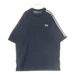 Y-3 (ワイスリー) 3S SS 3ストライプ ショートスリーブ クルーネック半袖Tシャツ ブラック H63065