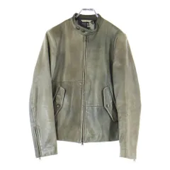 Paul Smith COLLECTION (ポールスミス コレクション) ラムスキン 裏地総柄 シングルライダースジャケット カーキ