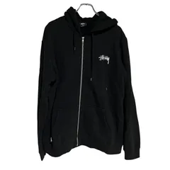 C415 STUSSY ステューシー ジップアップ パーカー ブラック シンプル 無地 黒 長袖 カジュアル メンズ M