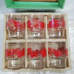 【未使用品】レトロなコップ 6客セット かわいい 花柄 昭和 ご自分用に おもてなしに  Q847