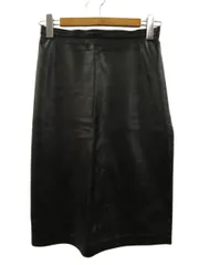 アニエスベー agnes b. タイトスカート レザー 膝丈 ブラック 黒 40 L フランス製 ボトムス