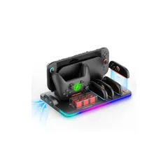 【2025革新的 6 In 1 排熱&充電&収納】TRANSNOVO Switch 2 Pro & ジョイコン対応冷却充電器 ニンテンドースイッチ2対応 3H急速充電スタンド 排熱ファン内蔵 磁着式Joy Con4台+Pro冷却?扇コントローラードック 9 0