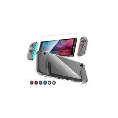 Switch2 保護キット ドック対応【改良モデル 】Switch 2 クリアケース+ガラスフィルム+スティックキャップ Switch 2 保護カバー 分体式設計 TPU+PC材質 着脱簡単 黄ばみなし 軽量 全面保護 耐衝撃 傷防止 高透過率 気泡ゼロ  1