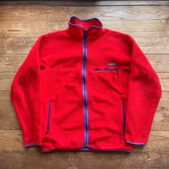 80's Patagonia   fleece zip up jacket.  古着　パタゴニア　フリース　ジップアップ　レッド　赤　S8 1989年製