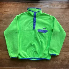 80's Patagonia Snap-T Pullover. 古着　パタゴニア　スナップT フリース　黄緑　ライトグリーン　ライム