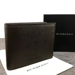 送料込み！ 未使用品 BURBERRY 二つ折り財布 ダークブラウン レザー 71