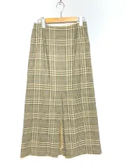 美品 BEAUTY & YOUTH ビューティ&ユース ユナイテッドアローズ 1624-207-3658 定価14850円 チェックスリットフレア スカート sizeM/ベージュ ■■レディース