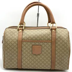 【最終大幅値下】CELINEセリーヌ M14 ハンドバッグ ミニボストン マカダム PVC レザー ベージュ トラベル ヴィンテージ レディース メンズ ファッション