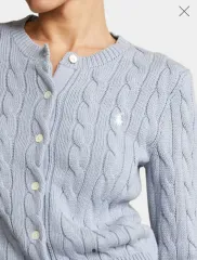 ポロ ペールブルー ケーブル編み カーディガン 新品