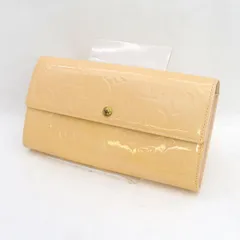 LOUIS VUITTON / ルイヴィトン ◆ポルトフォイユ・サラ 二つ折り長財布 ヴェルニ 旧型 ベージュ 【財布/サイフ/ウォレット/wallet/コイン】 ブランド【中古】 