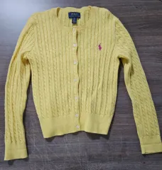 ポロ ラルフローレン ケーブルニット イエロー カーディガン 7