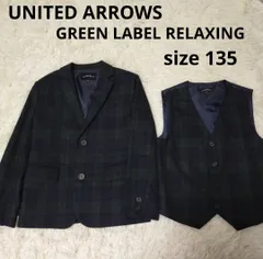 ユナイテッドアローズ 135 キッズ 男の子 フォーマル ジャケット ジレ ベスト ブレザー チェック グリーン おしゃれ 入園式 卒園式 入学式 結婚式 フォーマルジャケット グリーンレーベルリラクシング 子供