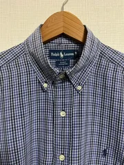 ラルフローレン カジュアルシャツ M ネイビー×ブルー