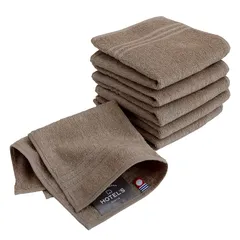今治タオル ハンカチ タオルハンカチ HOTEL'S ホテルズ 6枚セット モカブラウン 約25×25cm 綿100％ 高吸水 耐久性 無地 日本製