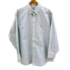 ZM1706 L.L.Bean エルエルビーン オックスフォード ストライプシャツ ボタンダウン 緑×白 16・1/2-32