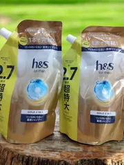 h&s 2.7個分超特大 エイチ・アンド・エスフォーメン ゴールド2 1 for men リンスのいらない 薬用シャンプー詰替800gx2のサムネイル