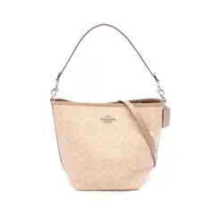 コーチ COACH ショルダーバッグ シティ ラージ バケットバッグ シグネチャー CT802 ベージュ PVCコーティングキャンバス レザー シティ ラージ バケット バッグ