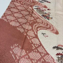 付下げ 三越お誂え 絞り 裄67.5 友禅 金彩 一つ紋 訪問着 正絹 着物 MK-2705