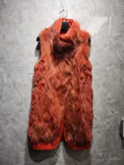 オレンジ カラー ファー ベスト