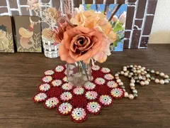 【327】ハンドメイド　レース編み　ドイリー