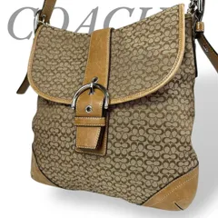 【B4241】 COACH コーチ 6376 ショルダーバッグ キャンバス レザー ソーホー ブラウン シグネチャー 総柄 斜め掛け