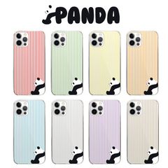 全機種対応 スマホケース ハードケース iPhone Android  Galaxy AQUOS Google Pixel Xperia arrows OPPO ケース カバー パンダ アニマル ワンポイント かわいい ストライプ ボーダー