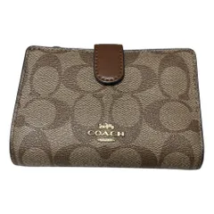 COACH コーチ 二つ折り財布 シグネチャー柄 ブラウン レザー レディース ■中古品■ ZAH6702ZD