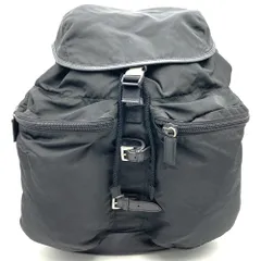 【大幅値下】PRADA プラダ ナイロン レザー リュック・デイパック バックパック ブラック 黒 トライアングルロゴ レディース メンズ USED ブランド