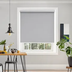 Deconovo プルコード式 ロールスクリーン 幅90cm 丈180cm グレー ロールカーテン 1級遮光 100%遮光 保温 断熱 遮熱 防音 防寒 UVカット