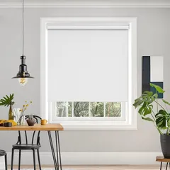 Deconovo プルコード式 ロールスクリーン 幅60cm 丈90cm ホワイト ロールカーテン 1級遮光 100%遮光 保温 断熱 遮熱 防音 防寒 UVカット