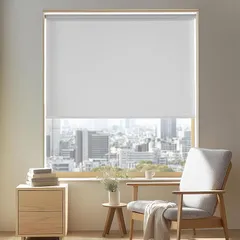 Deconovo ロールスクリーン ロールカーテン チェーン式 幅120cm 丈180cm ホワイト 1級遮光 断熱 遮熱 防音 防寒 UVカット 表裏同色