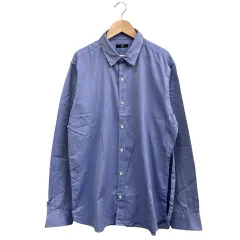 23区 オンワード樫山 長袖シャツ コットン サイドライン サイズ50 L相当 ブルー系