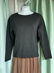 1603.UNIQLO 黒 ストレッチダブルフェイスプルオーバーSサイズ☆