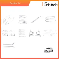 【送料無料】トヨタ20年モデル セナSIENNA 外装パーツセット ドアハンドル・ミラー・フロントバンパー・リアバンパー【シルバー・カーボン調】ABS製ZX07今だけ特価