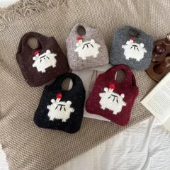 ニットバッグ 手提げバッグ かわいい レディース  一点物