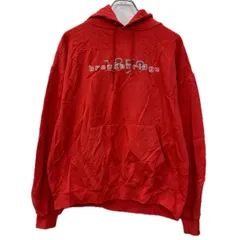 メキシコ製 Champion プリントスウェット パーカー L レッド ホワイト チャンピオン プルオーバー フーディー ワンポイント 秋物 a712-6921