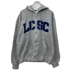 Champion ロゴスウェット パーカー M グレー ネイビー チャンピオン ジップアップ フーディー ビッグロゴ ジップパーカー 秋物 a712-6928