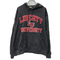 Champion プリントスウェット パーカー L ダークグレー レッド チャンピオン プルオーバー フーディー ビッグプリント 秋物 a712-6944