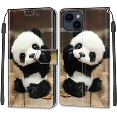 iPhone 14 / 13 ケース手帳型 13 スマホケース 携帯カバー レザー 耐衝撃 耐摩擦 全面保護 マグネット式 カード収納 スタンド機能 手触りが良い 人気 上質 6.1インチ対応 パンダ