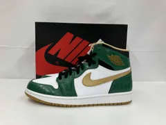 美品 NIKE ナイキ AIR JORDAN 1 RETRO HIGH OG エアジョーダン1レトロ 555088-315 スニーカー 28 グリーン ホワイト ゴールド 通年