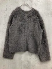 PLST プラステ 12-2403007 フェザーヤーン 2WAY クルーネック カーディガン sizeS/チャコール ◆■ レディース