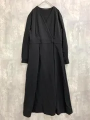 KBF+ ケービーエフプラス KP14-26H080 Vネック カシュクール ワンピース 黒 ■■ レディース